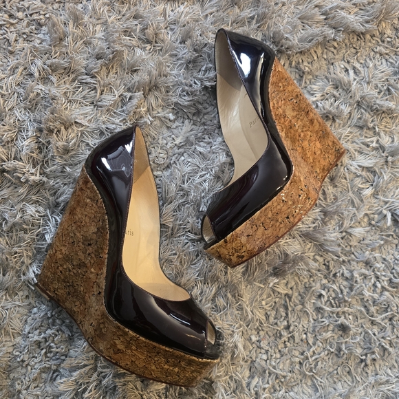 Christian Louboutin Shoes - Elegant Black Wedge Heels